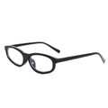 Classic black oval sunglasses with glossy resin frames for stylish sun protection - Black Frame