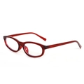 Classic deep red transparent rectangular sunglasses with fashion acetate frames - Red Frame