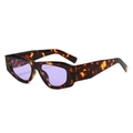 Lunettes de soleil rétro monture écaille épaisse et verres lilas clair pour la mode - Monture Écaille Verres Violets