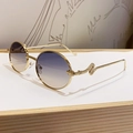 Lunettes de soleil rondes en métal doré avec décor serpent et verres dégradés bleus - Bleu Jaune (BT154)