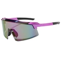 Occhiali da sole da ciclismo oversize con montura viola e lenti iridescenti sportive - Montatura Viola Specchio Viola