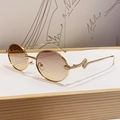 Lunettes de soleil rondes dorées avec verres dégradés marron et branches en forme de serpent - Gris Jaune (AS60)