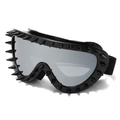 Punk style cycling sunglasses with black studded frame and silver mirrored lenses - Black Frame Silver Mirror