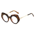 Modische Oversize-Sonnenbrille mit Schildpatt-Polygon und goldenen Metallbügeln - Schildpatt Rahmen