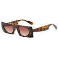 Gafas de sol cuadradas retro de carey con lentes degradadas marrones para mujer - Montura de Leopardo / Lentes Té
