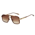 Classic pilot metal sunglasses with brown gradient lenses and gold vintage frame - Tea Gold Tea Lens