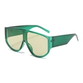 Occhiali da sole a mascherina alla moda con montatura verde trasparente e lenti gialle - Montatura Verde Lenti Verde Chiaro