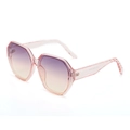Oversized geometric sunglasses in transparent pink with gradient purple and yellow lenses - Pink Gradient (C5)