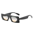 Gafas de sol rectangulares en negro brillante con lentes degradados naranja - Montura Negra Lentes Degradadas Gris Amarillo