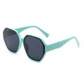 Oversized mint green octagonal sunglasses with dark lenses and wavy textured temples - Mint Green (C7)
