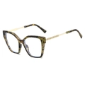 Retro tortoise shell square frame glasses with gold geometric embossed metal temples - Tortoise Frame
