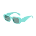 Modern rectangular thick frame sunglasses in bright mint green finish for men and women - Green Frame Grey Lens