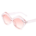 Lunettes de soleil œil de chat géométriques roses transparentes avec verres dégradés clairs - Monture Transparente Verres Roses
