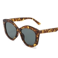 Occhiali da sole poligonali oversize con montatura tartarugata vintage e lenti grigio scuro - Montatura Leopardata Lenti Grigie