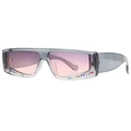 Occhiali da sole quadrati con strass montatura grigia e lenti viola sfumate trendy - Montatura grigio trasparente, lente sfumata grigio rosa (C4)