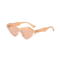Schicke transparente orangefarbene geometrische Cat-Eye-Sonnenbrille mit Verlaufgläsern - Transparenter rosa Rahmen Champagner-Gläser
