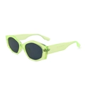 Retro rectangle sunglasses in jelly neon green frame with grey polarized lenses - Translucent Green Frame Grey Lens