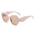Occhiali da sole geometrici moderni montatura rosa chiaro con lenti marroni - Montatura Rosa Lenti Champagne