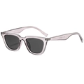 Translucent gray square frame sunglasses with dark gray lenses and premium finish - Translucent Grey Frame Grey Lens