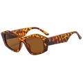 Vintage oversized vierkante zonnebril met schildpadmontuur en bruine lenzen - Schildpad Frame Thee Lenzen