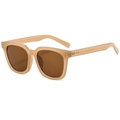Occhiali da sole quadrati oversize con montatura beige traslucida e lenti marroni - Montatura Tè al Latte Lenti Tè