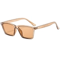 Fashionable amber rectangle sunglasses with light brown lenses and ZN 3513 model detail - Tea Frame Tea Lens