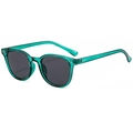 Gafas de sol redondas de moda con montura verde transparente y lentes gris oscuro - Montura verde translúcida Lente gris