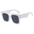 Lunettes de soleil carrées à monture blanche et verres dégradés gris foncé pour femmes - Monture Blanche Verres Gris