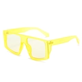 Retro square oversized sunglasses in bright yellow transparent plastic with tinted lenses - Yellow Frame Yellow Lens