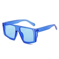 Fashionable oversized blue transparent square frame sunglasses in a lightweight design - Blue Frame / Blue Lens