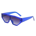 Modern translucent electric blue cycling sunglasses with gradient lenses and UV400 protection - Transparent Blue Frame Grey Lens