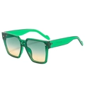 Lunettes de soleil vertes transparentes avec verres dégradés orange et rivets dorés - Monture Verte Transparente Verres Dégradés Vert Jaune