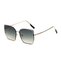 Lunettes de soleil géométriques oversize avec monture en métal doré et verres dégradés - Monture Or Verres Vert Jaune