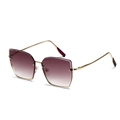 Lunettes de soleil oversize irrégulières avec verres dégradés violets et monture dorée - Monture Dorée Verres Violet Gris
