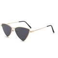 Occhiali da sole triangolari con montatura in metallo dorato e lenti grigie stile punk - Montatura Oro Nero Grigio