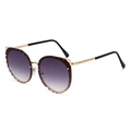 Gafas de sol ojo de gato con montura dorada y lentes degradadas moradas de mujer - Marco Dorado Lentes Grises Degradadas