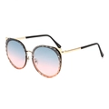 Gafas de sol cat eye con lentes degradadas azul rosa naranja y montura dorada - Montura Dorada Lente Degradado Azul Rosa