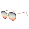 Gafas de sol cat eye con montura dorada y lentes degradadas de azul a naranja - Montura Dorada Lentes Azul Rojo