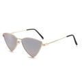 Fashion triangle sunglasses with gold metal frame and silver mirrored lenses for unisex - Gold Frame Silver Mirror Lens