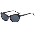 Classic black cat eye sunglasses with dark grey lenses and stylish PC frame - Black Frame Black Grey Lens