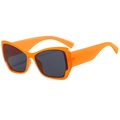 Lunettes de soleil œil de chat orange surdimensionnées avec verres foncés pour femmes - Monture Orange Verres Gris