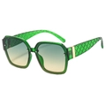 Fashionable oversized square sunglasses with transparent green frames and gradient lenses - Green Frame Green Yellow Lens