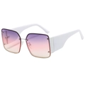 Lunettes de soleil carrées avec verres dégradés violet-rose et branches blanches mode - Branches Blanches Verres Violet Jaune