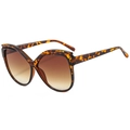 Occhiali da sole farfalla oversize con montatura tartarugata e lenti marroni sfumate - Montatura Leopardata / Lenti Tè