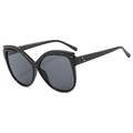Occhiali da sole cat-eye neri oversize con montatura spessa e lenti grigio scuro - Montatura Nera Lenti Grigie