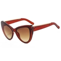 Occhiali da sole cat-eye chic con montatura ambra e lenti sfumate marroni e dettagli oro - Montatura Tè Marrone Lenti Tè