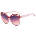 Lunettes de soleil œil de chat roses et rouges avec monture translucide pour femmes - Monture Rose Rouge Verres Gris Rose