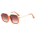 Fashionable square sunglasses with orange frame and gold metal heart detail legs - Orange Frame Gradient Tea Lens