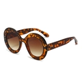 Lunettes de soleil rondes vintage écaille avec verres dégradés marron et rivets - Monture Écaille de Tortue Verres Thé