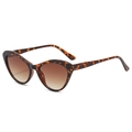 Classic tortoise shell cat-eye sunglasses with brown gradient lenses for women - Tortoiseshell Frame Tea Lens